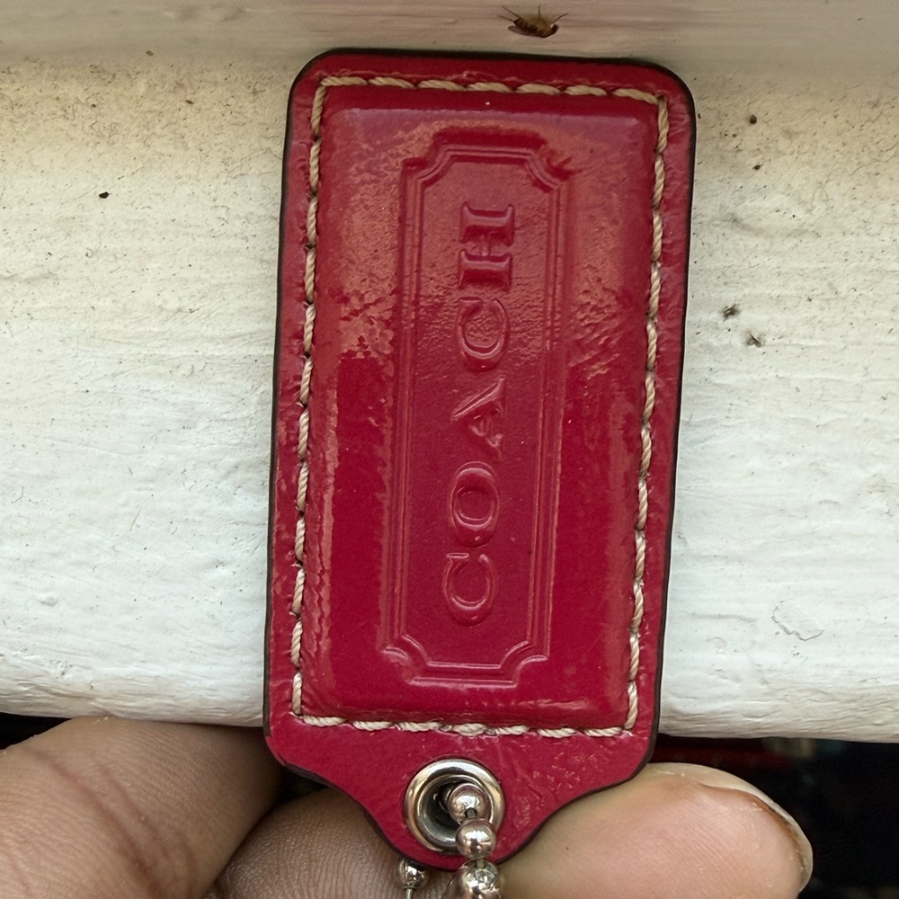 Coach Pink, Blue, and Black w/gold/silver bead chains -all Leather Keychains - Picture 9 of 10